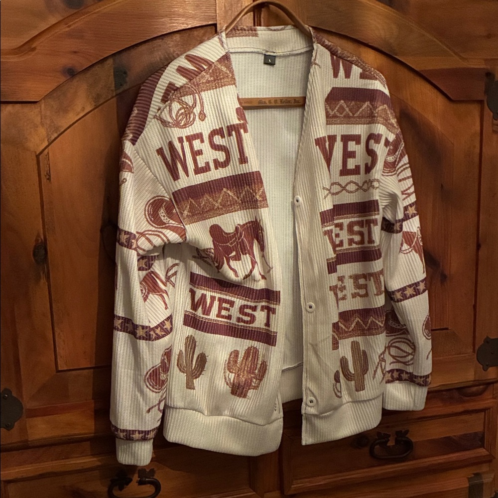 Cute Western Themed Button Down Jacket Cardigan - image 1
